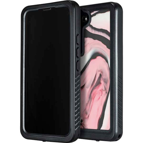 Pink Marble Ink Galaxy S24 Waterproof Case